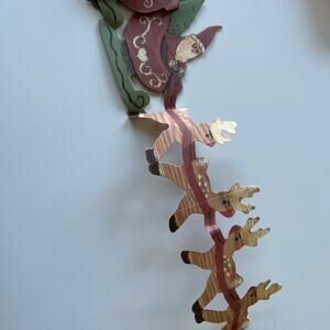 Santa and Sled Vintage Style Paper Garland